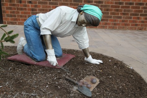 Sometimes the sculpture reminds you of the gardening season to come.